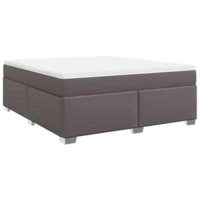 Afbeelding van vidaXL Boxspring met matras kunstleer grijs 180x200 cm
