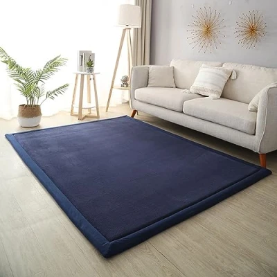 Afbeelding van Dmkjdzsw Antislip kruipmat van koraalfluweel, 2 cm dik, marineblauw, 80 x 200