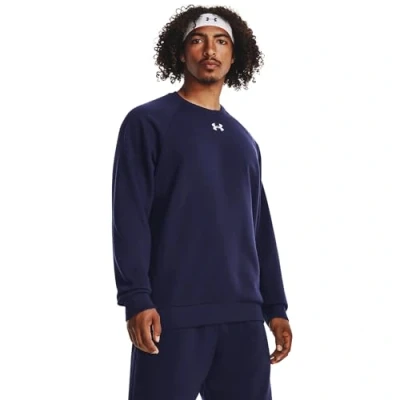 Afbeelding van Under Armour UA Rival Fleece Crew Heren Sporttrui Navy Wit