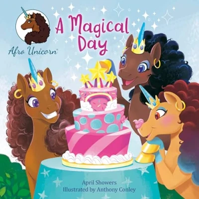 Afbeelding van Afro Unicorn A Magical Day