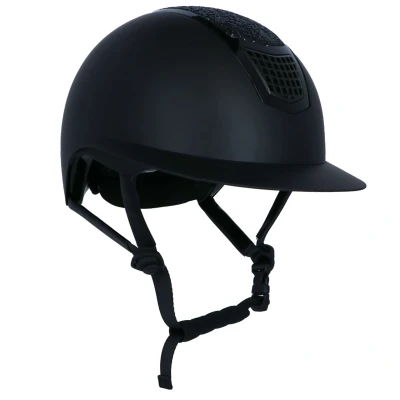 Afbeelding van HKM Cap Glamour Shield Zwart/Zwart 59 61cm