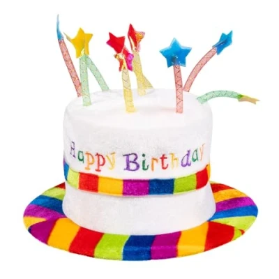 Afbeelding van Boland Kinderhoed Rainbow cake &#039;Happy Birthday&#039; 56 Kinderen Jongens en meisjes