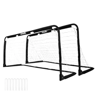 Afbeelding van VirtuFit Inklapbaar Voetbaldoel Voetbalgoal 90x60cm (set van 2) zwart