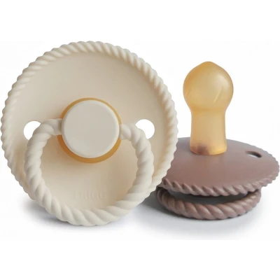 Afbeelding van Frigg Fopspeen Rope 0 6mnd Cream/Sepia 2st