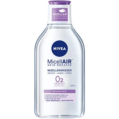 Afbeelding van NIVEA MicellAIR Skin Breathe Mizellenwater alles in één make up remover voor betere zuurstofopname en reinigingswater 0% resten, 4 stuks