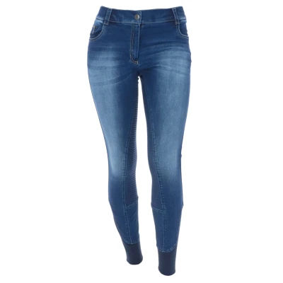 Afbeelding van EQUITHÈME Rijbroek Texas Sillicone Denim Blue 36