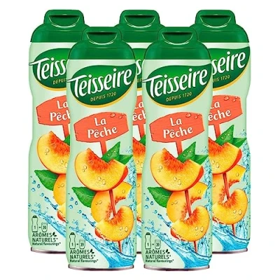 Afbeelding van Teisseire Perzik/perzik dranksiroop 600 ml siroop die dezelfde smaak heeft als fruit (5 stuks)