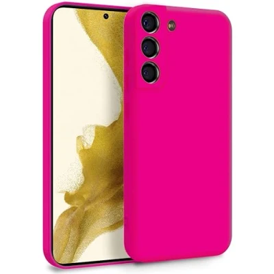 Afbeelding van MyGadget Samsung Galaxy S22 TPU hoes, dubbellaagse hoes met camerabescherming, binnenvoering, zacht rubber en krasbestendige magenta rood