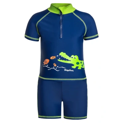 Afbeelding van Playshoes UV zwemsetje Kinderen Krokodil Blauw Maat 74/80