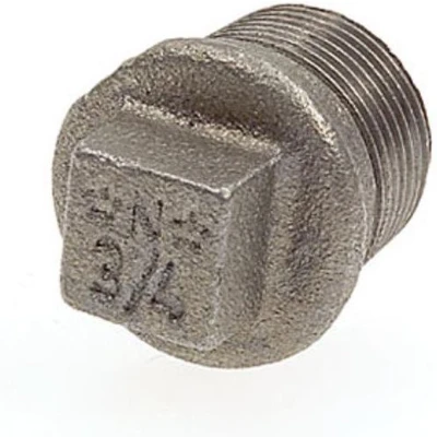 Afbeelding van IJzeren zwarte draadfitting plug met rand en vierkant