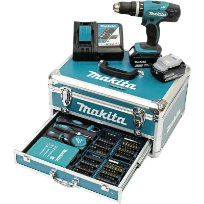 Afbeelding van MAKITA DHP453RFX2 18V LXT accu klopboorschroefmachine in aluminium opbergkoffer (2x 3,0Ah + lader)