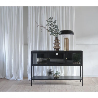 Afbeelding van Ragnar hoog staand dressoir 130 cm zwart
