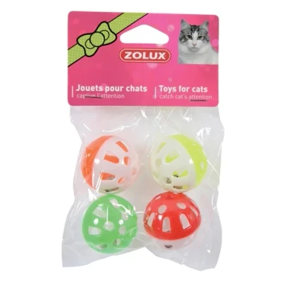 Afbeelding van Zolux Kattenspeelgoed Bal Met Bel Assorti 3 CM 4 ST (383758)