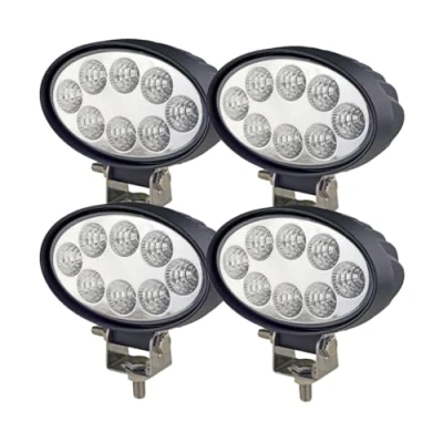 Afbeelding van 4 stuks 24W ovale led werklampen 12V 24V rechthoekig IP68 tractor SUV