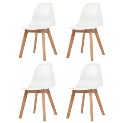 Afbeelding van Eetkamerstoelen 4 st kunststof wit
