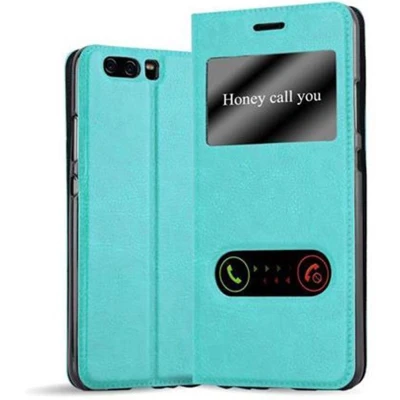 Afbeelding van Cadorabo Hoesje geschikt voor Huawei P10 in MUNT TURKOOIS Beschermhoes met magnetische sluiting, standfunctie en 2 kijkvensters Book Case Cover Etui