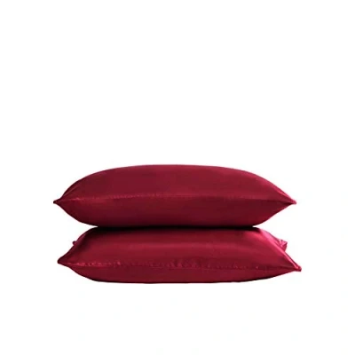 Afbeelding van Set van 2 zachte pure moerbeizijde satijnen kussenslopen voor haar en huid met envelopsluiting (bordeaux standaard (50 x 75 cm)