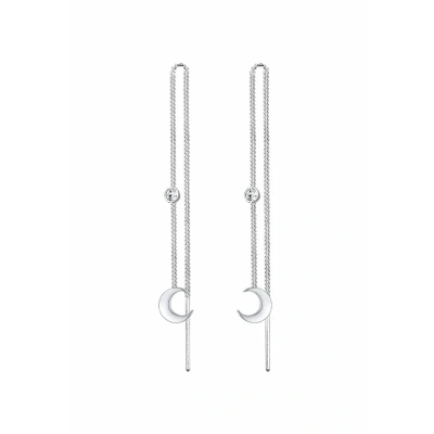 Afbeelding van Elli Crescent MOON Oorbellen silvercoloured, Dames, Maat: One Size, Silver coloured