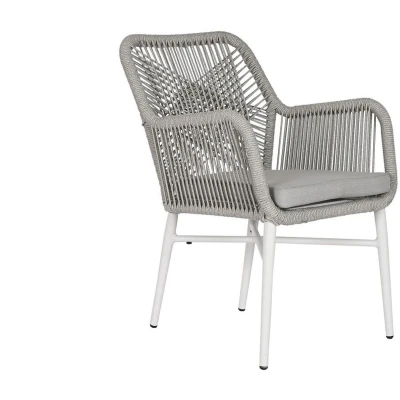 Afbeelding van Tuinstoel Home ESPRIT Wit Grijs Aluminium Synthetische rotan 57 x 63 84 cm