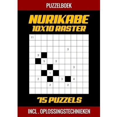 Afbeelding van Nurikabe Puzzelboek 10x10 Raster 75 Puzzels Incl. Oplossingstechnieken