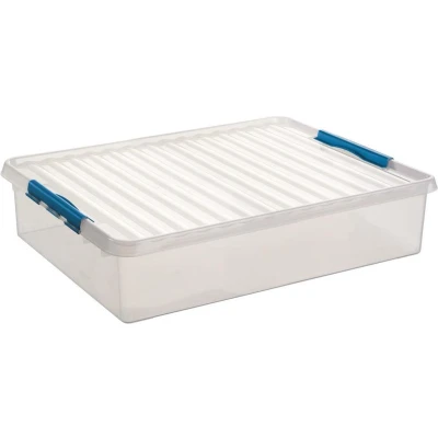 Afbeelding van Sunware Q line opbergbox 60L transparant blauw 80 x 50 18 cm