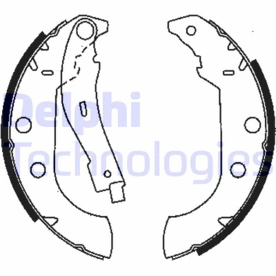 Afbeelding van DELPHI LS1833 Remschoenen 228 42 CITROËN: ZX Hatchback, Xsara Hatchback