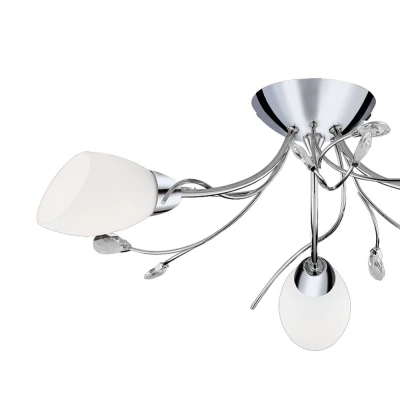 Afbeelding van Searchlight Gardenia Plafondverlichting 60 X 20 Cm Chroom En Opaal