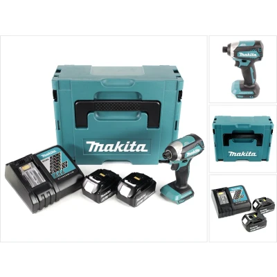 Afbeelding van Makita DTD 153 RTJ 18 V snoerloze slagmoersleutel zonder koolborstels in Makpac + 2x BL 1850 B 5.0 Ah Li Ion accu 1x DC RC lader