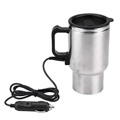 Afbeelding van Auto Waterkoker, Elektrische Verwarmde Mok Reizen 12 V 450 ml Roestvrij Staal Waterkoker In Koffie Thee Drinkbeker