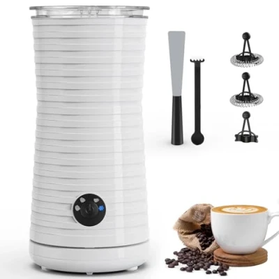 Afbeelding van Morpilot Automatische elektrische melkopschuimer, cappuccinator, 4 in 1 vrije keuze van de dikte het schuim, stil en antiaanbaklaag, wit