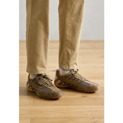 Afbeelding van Geox Snake Original Sneakers laag, Heren, Maat: 48, Military/dark grey Leer en textiel