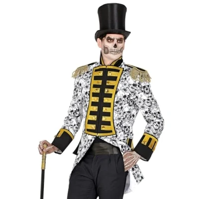 Afbeelding van Widmann Heks &amp; Spider Lady Voodoo Duistere Religie Kostuum Graaf Skull Van Dodenstijn Man Zwart / Wit XL Halloween Verkleedkleding