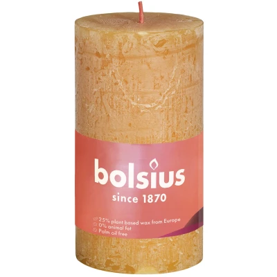 Afbeelding van Rustiek Shine stompkaars 100/50 Honeycomb Yellow Bolsius