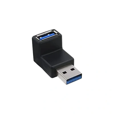 Afbeelding van USB A (m) (v) haakse adapter haaks naar boven USB3.0 / zwart