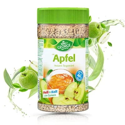 Afbeelding van KING GEORGE Royal Tea Time, Instant drankje, appelsmaak, 6 x 400 g, warm en koud een genot, geeft tot 4 l zwarte thee