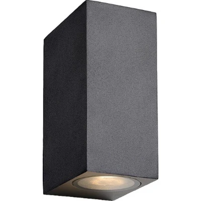 Afbeelding van Lucide Zora 2 Wandlamp LED Vierkant IP44 Zwart