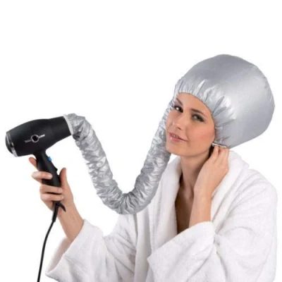 Afbeelding van Bonnet Helm om te drogen, haardroger met elastische band voor bevestiging van mobiele telefoon, grijs
