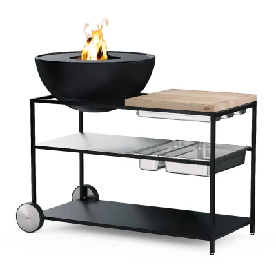 Afbeelding van Höfats Fire Kitchen Buitenkeuken met Bowl 70 Vuurschaal Staal Zwart