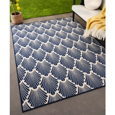 Afbeelding van Modern Buitenkleed Flip Scale Donkerblauw 200x280 Cm