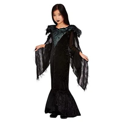 Afbeelding van Smiffys Kinder Kostuum Kids tm 6 jaar Deluxe Raven Princess Zwart