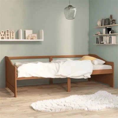 Afbeelding van Bedbank 3 zits massief grenenhout honingbruin 90x200 cm