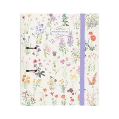 Afbeelding van Grupo Erik Ordner A4 met 2 ringen Botanical Wild Flowers Harde map ringen, formaat 27 x 32 cm Schoolbenodigdheden, organizer, kantoorbenodigdheden