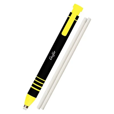 Afbeelding van Läufer 69542 gele gum, met 2 reservegummen, navulbare gom, zeer nauwkeurig, blisterkaart bevat 1 gumstift en reservegummen