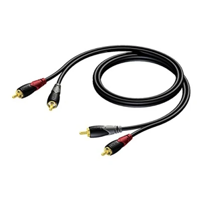 Afbeelding van Tulp kabel Procab 1.5 meter (Stereo, 100% koper, Verguld)