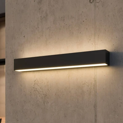 Afbeelding van Lucande LED wandlamp buiten 1licht Gegoten aluminium, glas H: 6 cm grafietgrijs Inclusief lichtbron