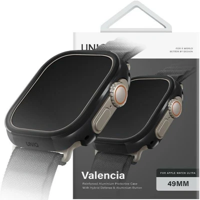 Afbeelding van Uniq Valencia hoesje voor Apple Watch Ultra 49 mm. zwart