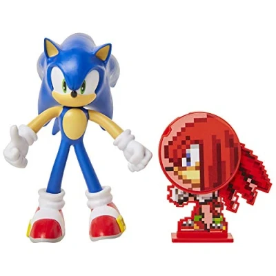 Afbeelding van Jakks Pacific 400514 Basic Sonic Action figuur 10 cm met draaibare Knuckles schijf Wave 1 mini pop
