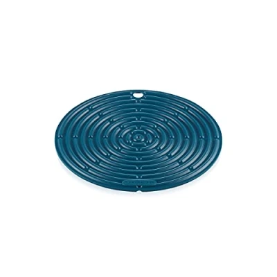 Afbeelding van Le Creuset Pannenbak/onderzetter, siliconen, rond, ø 20 cm, Deep Teal, 93000230642200
