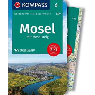 Afbeelding van KOMPASS Wanderführer Mosel mit Moselsteig, 46 Touren und 24 Etappen Extra Tourenkarte