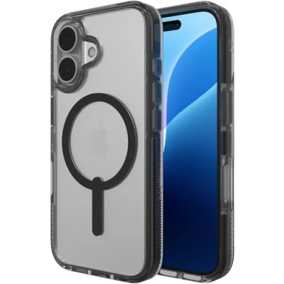 Image de Zagg Santa Cruz Snap Coque de protection pour téléphone portable compatibilité avec MagSafe graphène noir, transparent Apple iPhone 16